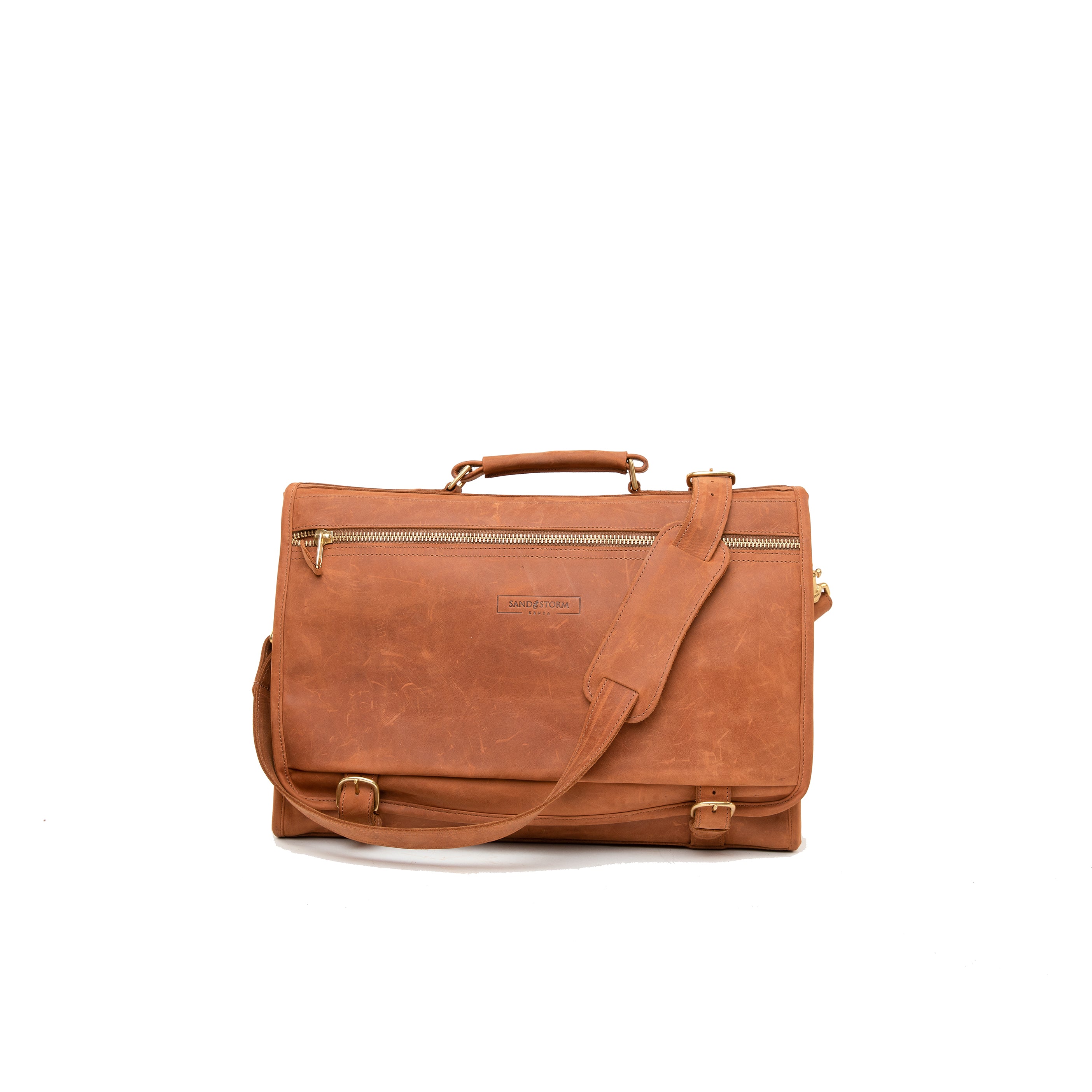 Pull Up Leather Executive Briefcase - Sandstorm Kenya (KE)