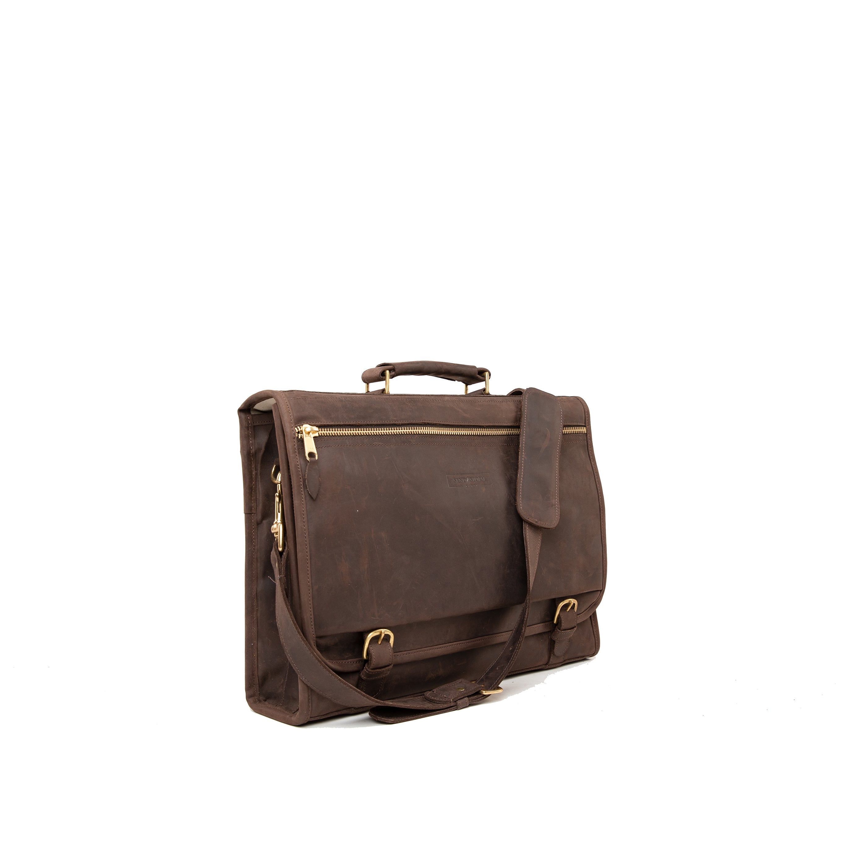 Pull Up Leather Executive Briefcase - Sandstorm Kenya (KE)