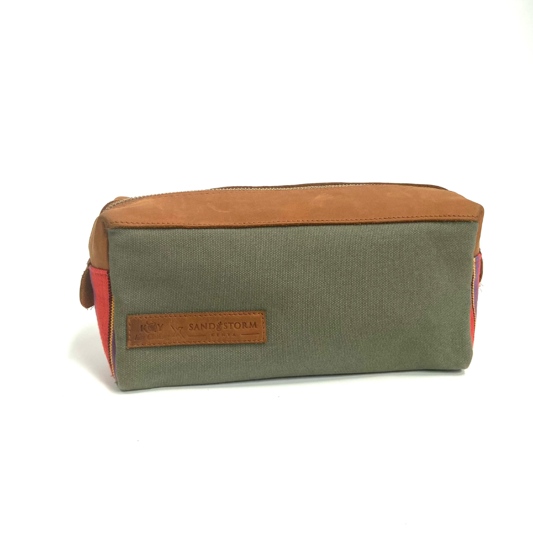 Corporate Green Canvas Washbag