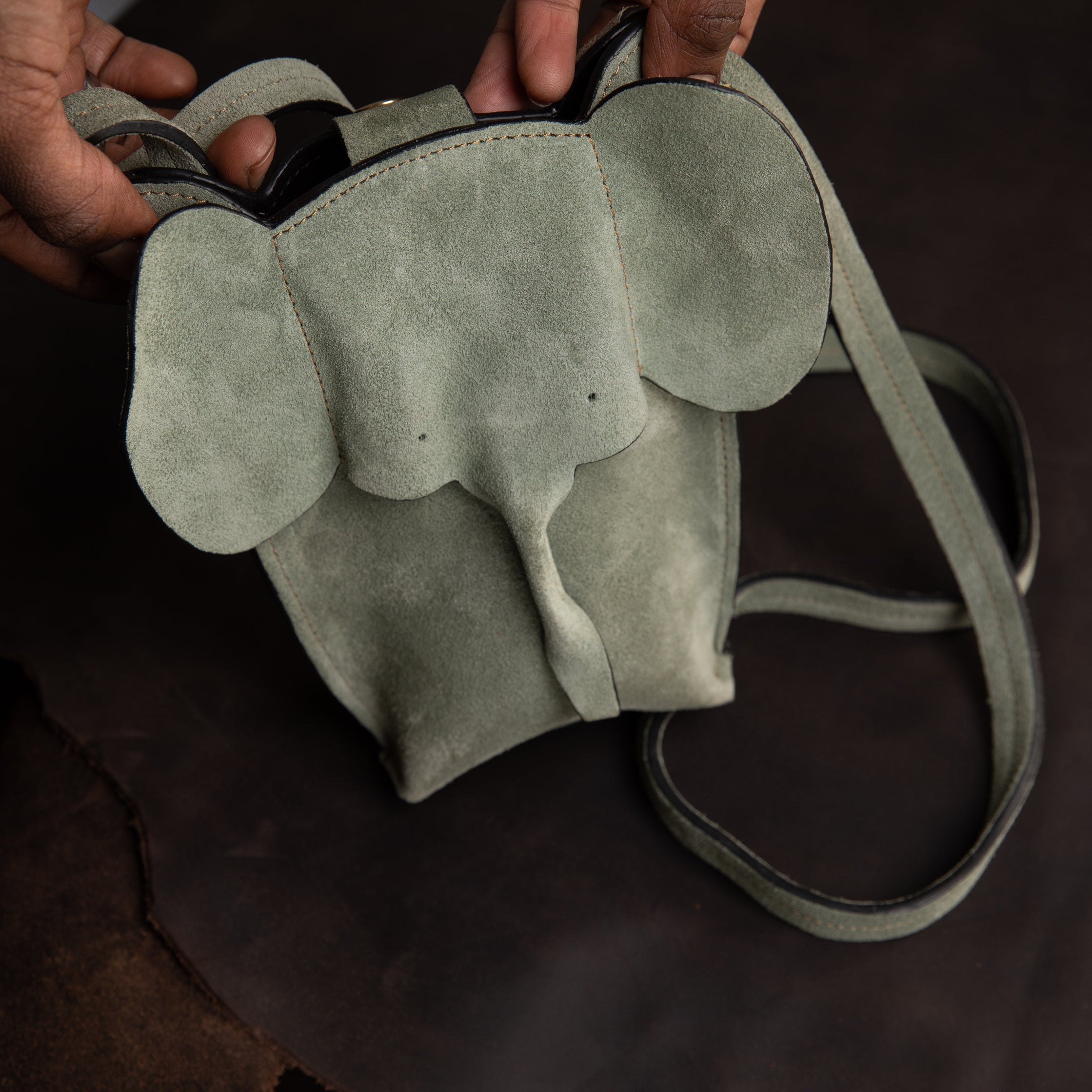 Suede Phone Purse Elephant