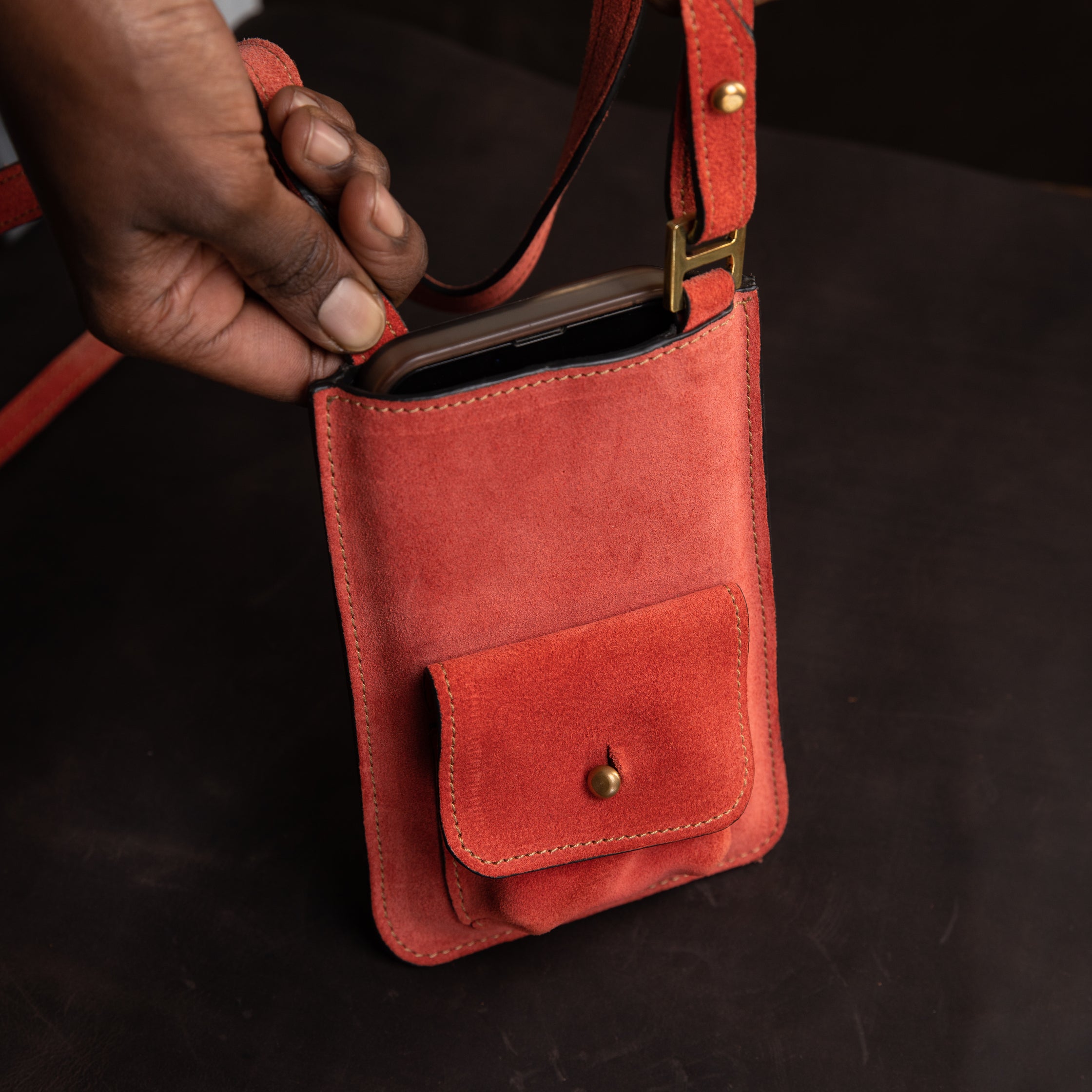 Suede Phone Purse