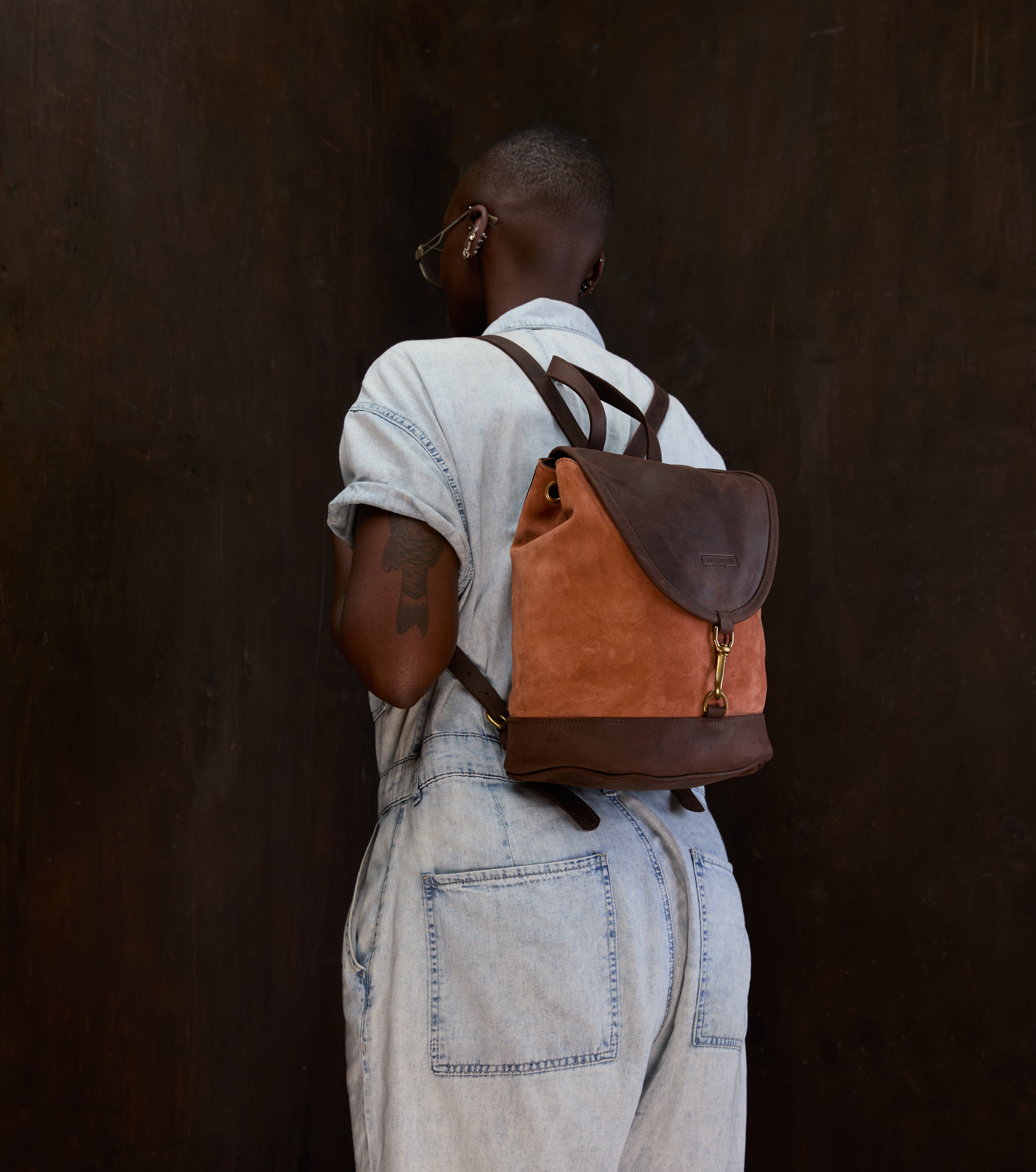 Suede Cecilia Backpack (Mocha Leather)