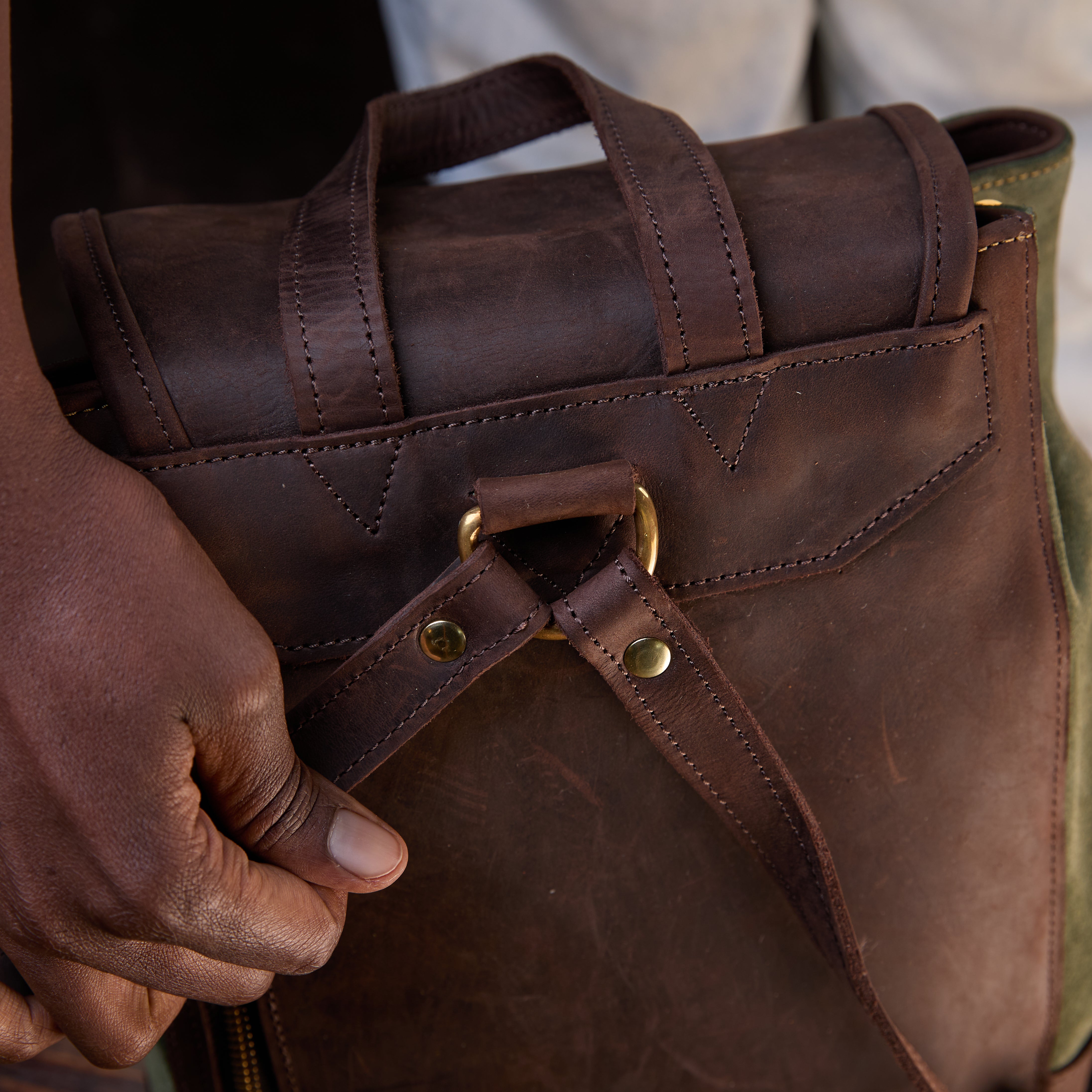 Suede Cecilia Backpack (Mocha Leather)