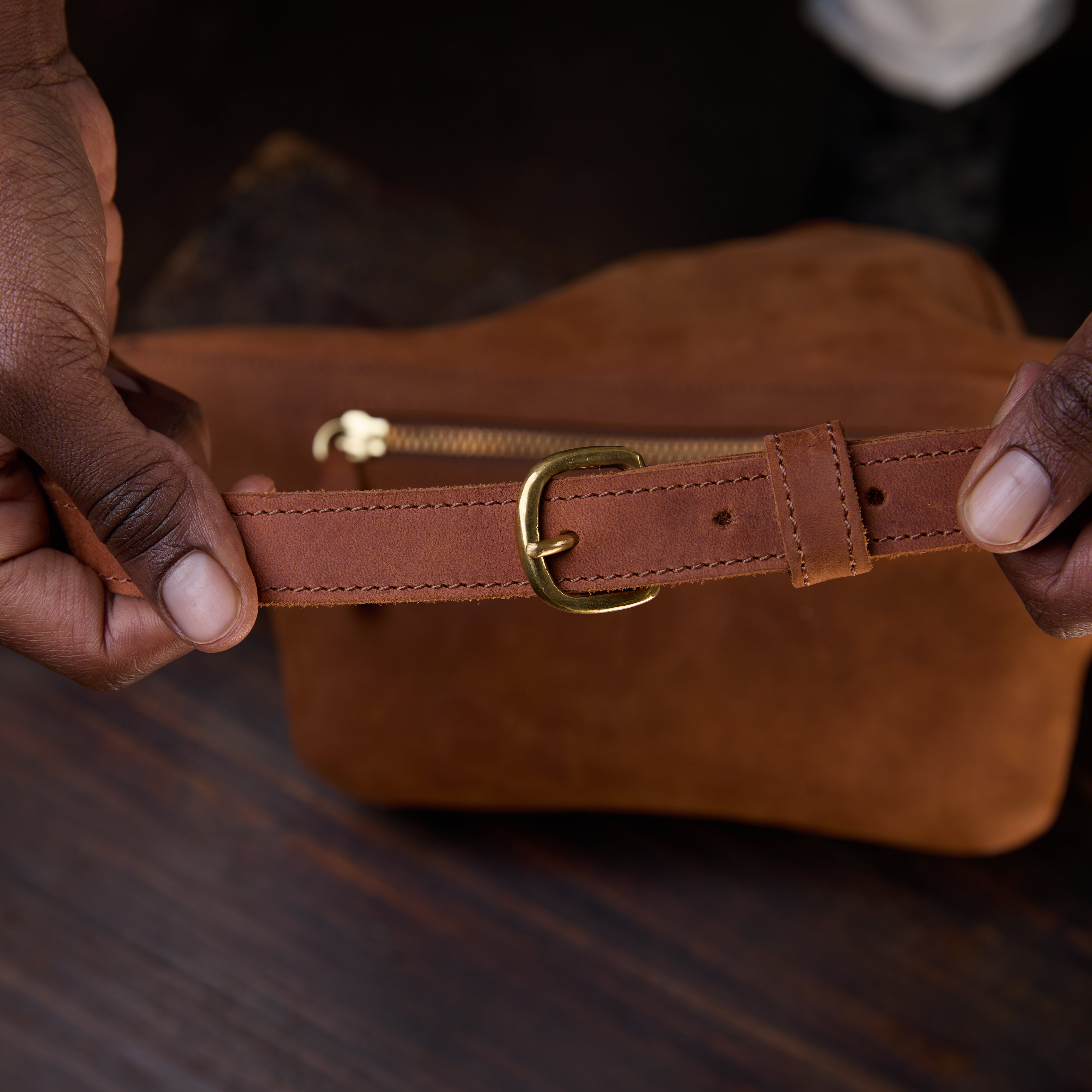 Pull-up Leather Mercy Belt bag.