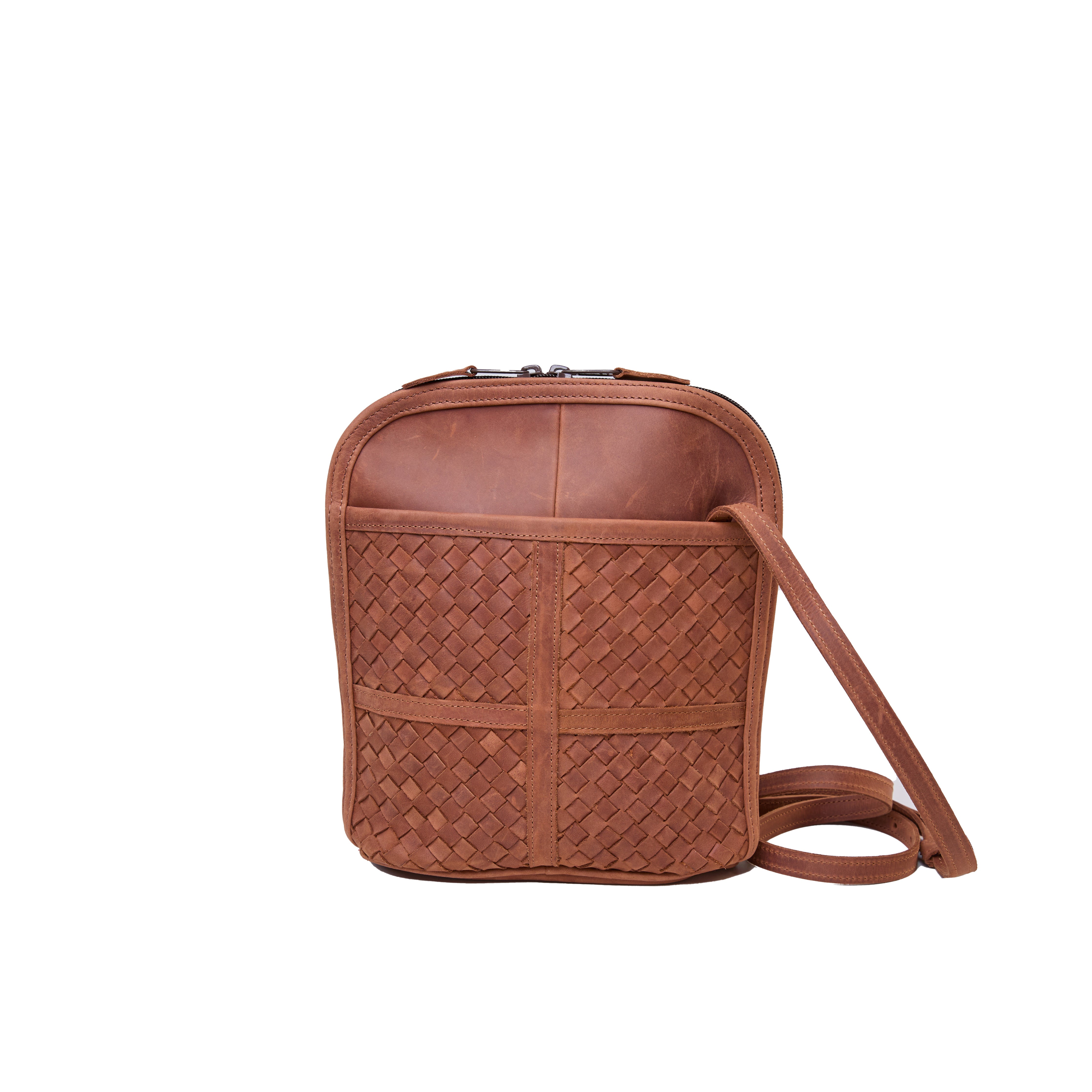 Pull-up Leather Sporran Crossbody (Woven)