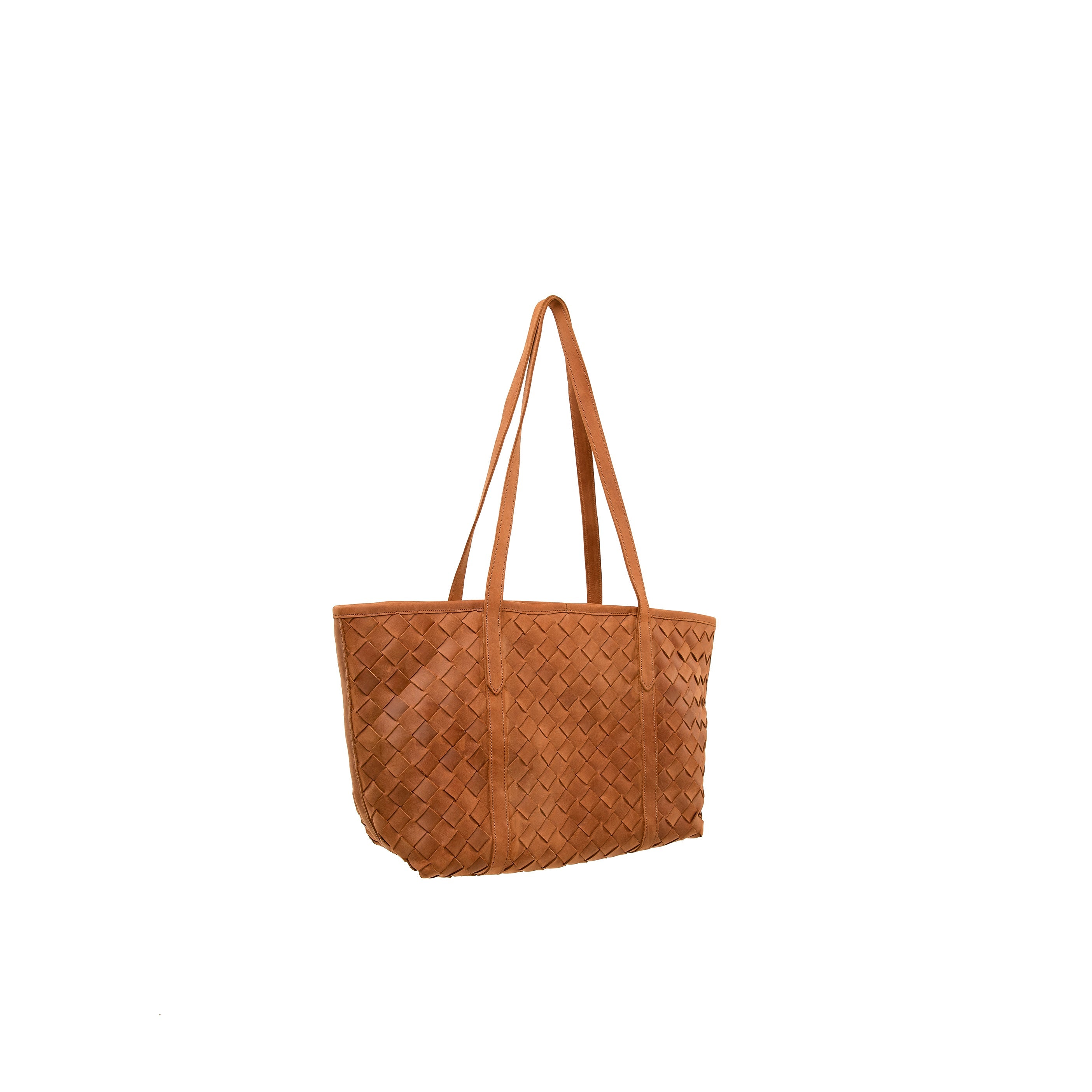 Pull-up Leather Weaved Tote - Sandstorm Kenya (KE)