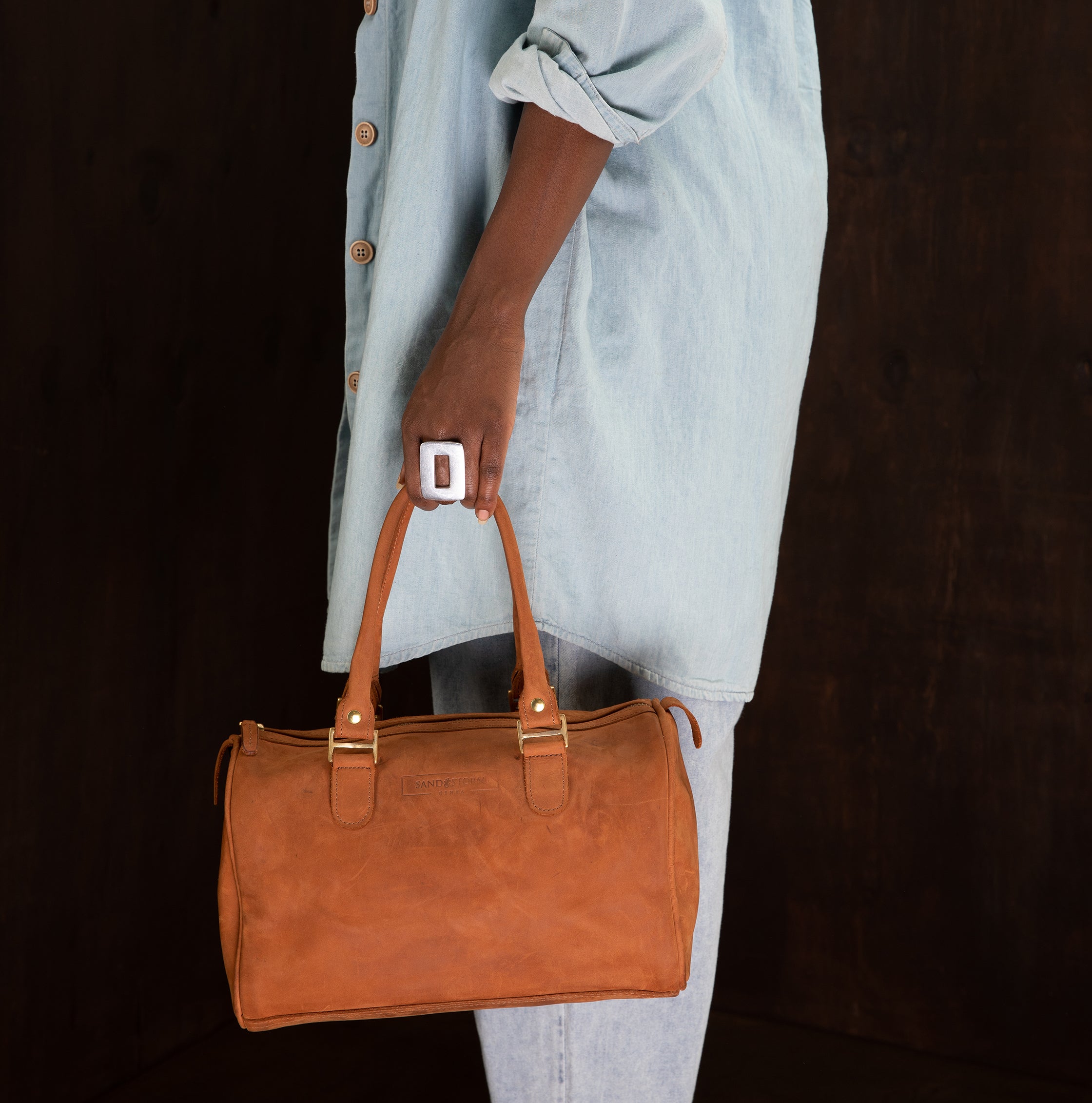 Pull-up Leather Virginia Bag - Sandstorm Kenya (KE)