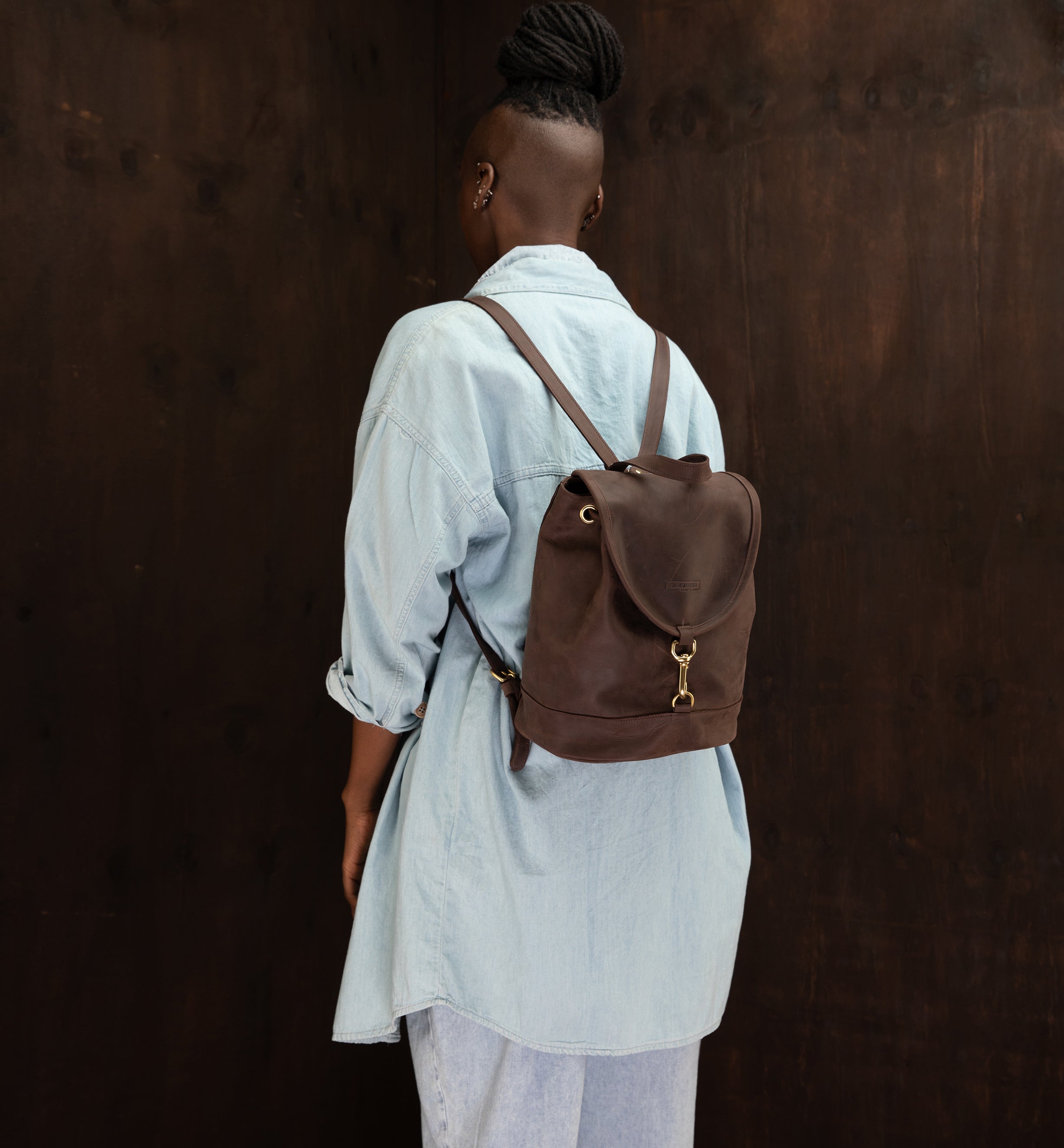 Pull-up Leather Cecilia Backpack - Sandstorm Kenya (KE)